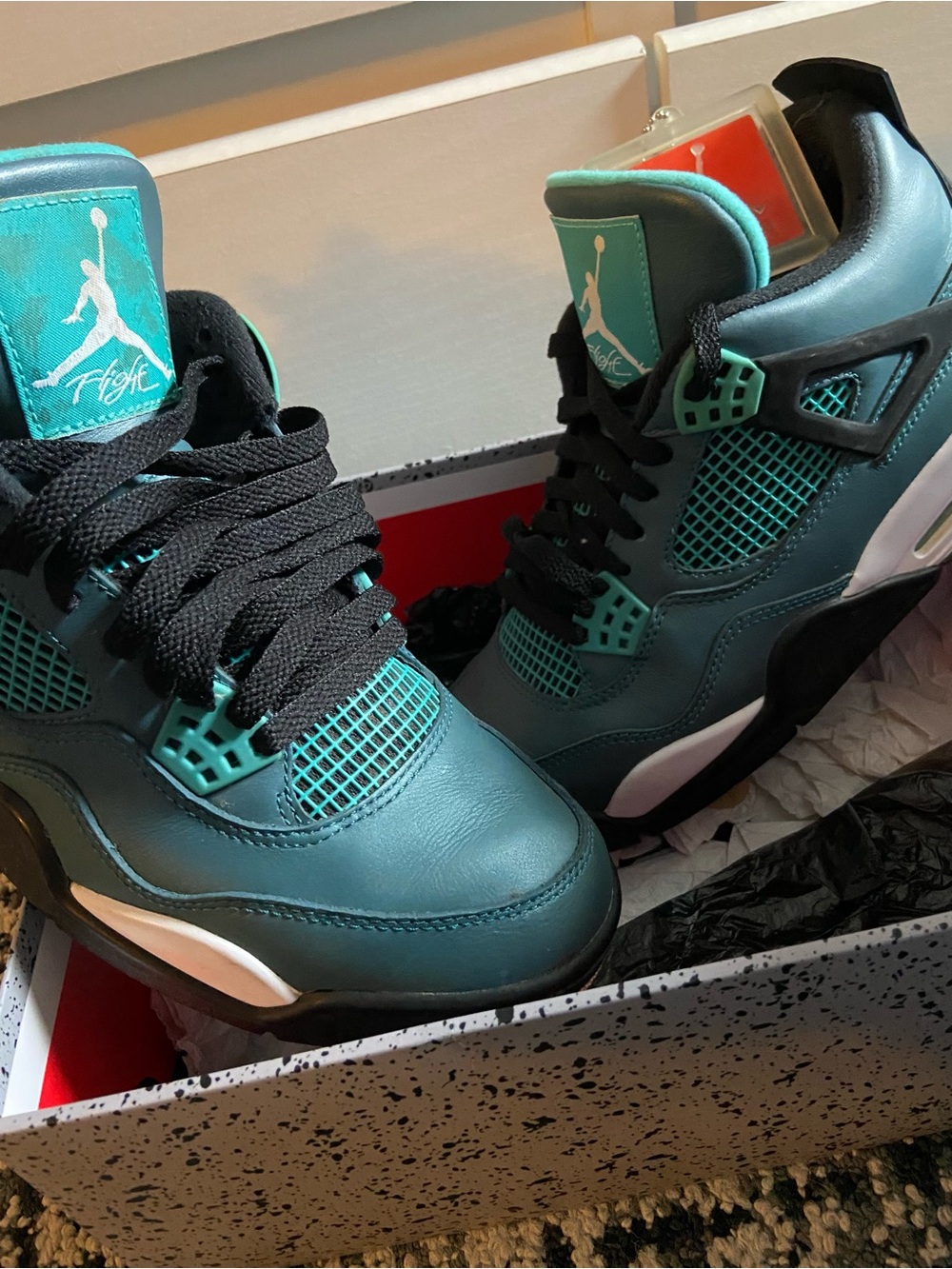 Jordan Men's Teal and Black Basketball Sneakers